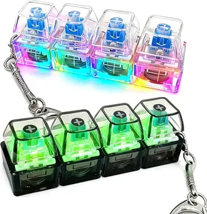 2 PCS Keyboard Fidget Toy, Backpack Charm,Keyboard Fidget Keychain 4-in-1 Keyboard Decompression Button Finger Clicker Toys, Button Stress Relief Fidget Gifts to Relief Stress ,Perfect Present for Classmates