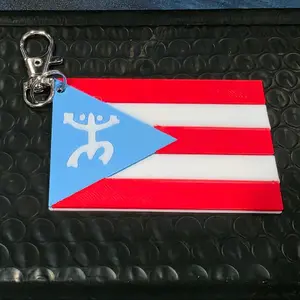 Taino Coqui Puerto Rican Flag Keychain