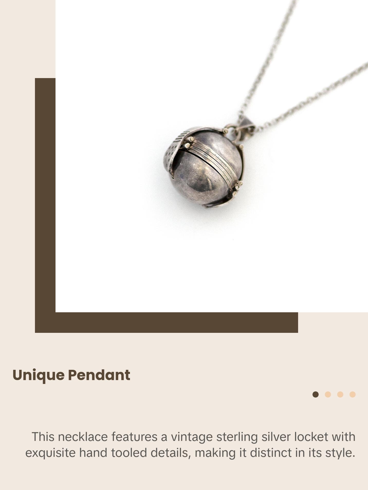 Silver Snitch Six Panel Sterling Locket Necklace