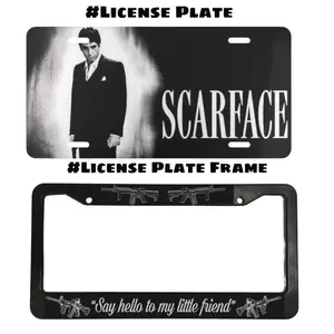 Scarface v2 License Plate And Frame, Personalized License Plate, Car Decor
