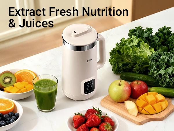 Bear 8 in 1 Nut Milk Maker Machine, 40oz/1.2L Soy Milk Maker with Self Clean/12H Delay/6H Keep Warm, One Touch Alomnd Milk Maker for Homemade Oat, Soup, Juice, Plant Based and Non Dairy Beverages