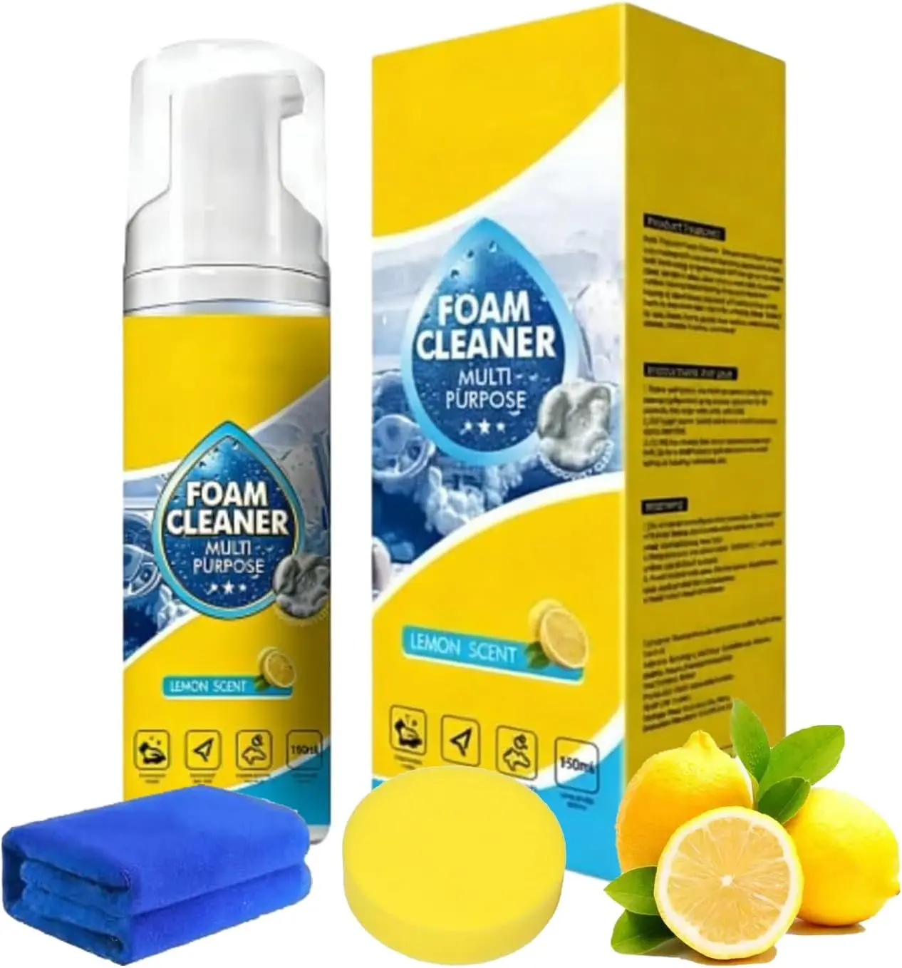 4-in-1 Multi-Enzyme Foam Cleaner 5oz/150ml, All-Purpose Deep Cleaning Spray,Powerful & Multipurpose Car Interior Foam Cleaners for Car Interior, Kitchen Grease,Bathroom Tiles