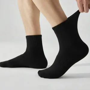 Men's Mid-Calf Socks 10/20 Pairs White Rib-Knit Colorblock Plain Striped for Home Use Fall Winter Knitted Fabric - Menswear