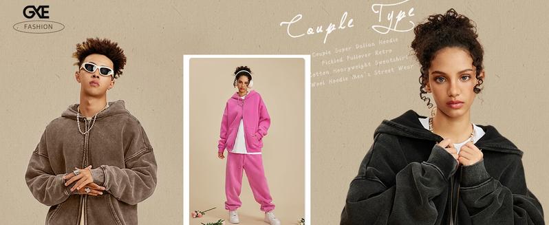 Gihuo Mens Oversized Zip Up Hoodies Jackets Fleece Vintage Acid Wash Cotton Heavyweight Distressed Sweatshirt