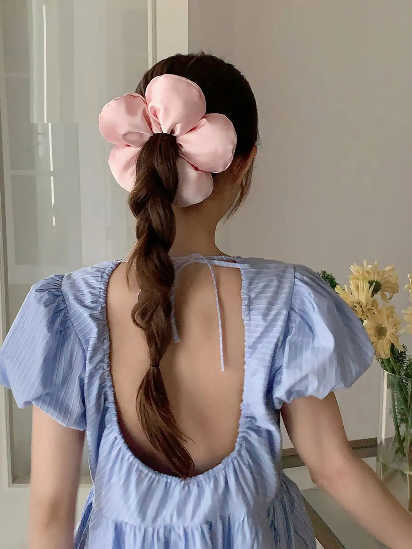 Elegant Cute Sponge Flower Hair Tie, Scrunchie, Scrunchies, High-End Style Headband, Cute Hair Accessories, Fashionable Hair Accessories, Simple Design, Suitable for Daily Use, Washing Face, Going Out, Dating