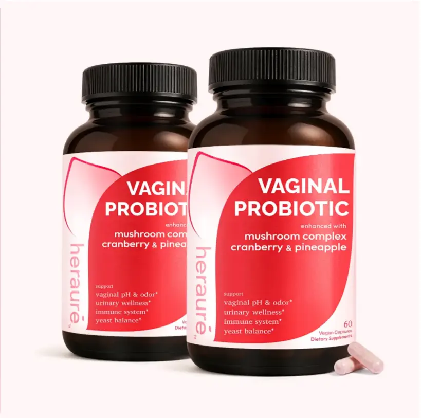 Women’s 2-Pack Feminine Wellness Dietary Probiotics - 7B CFU Lactobacillus Formula, Mushroom Complex, Cranberry for Intimate pH & Flora Balance, Daily Support Vegan Capsules (120 Total)