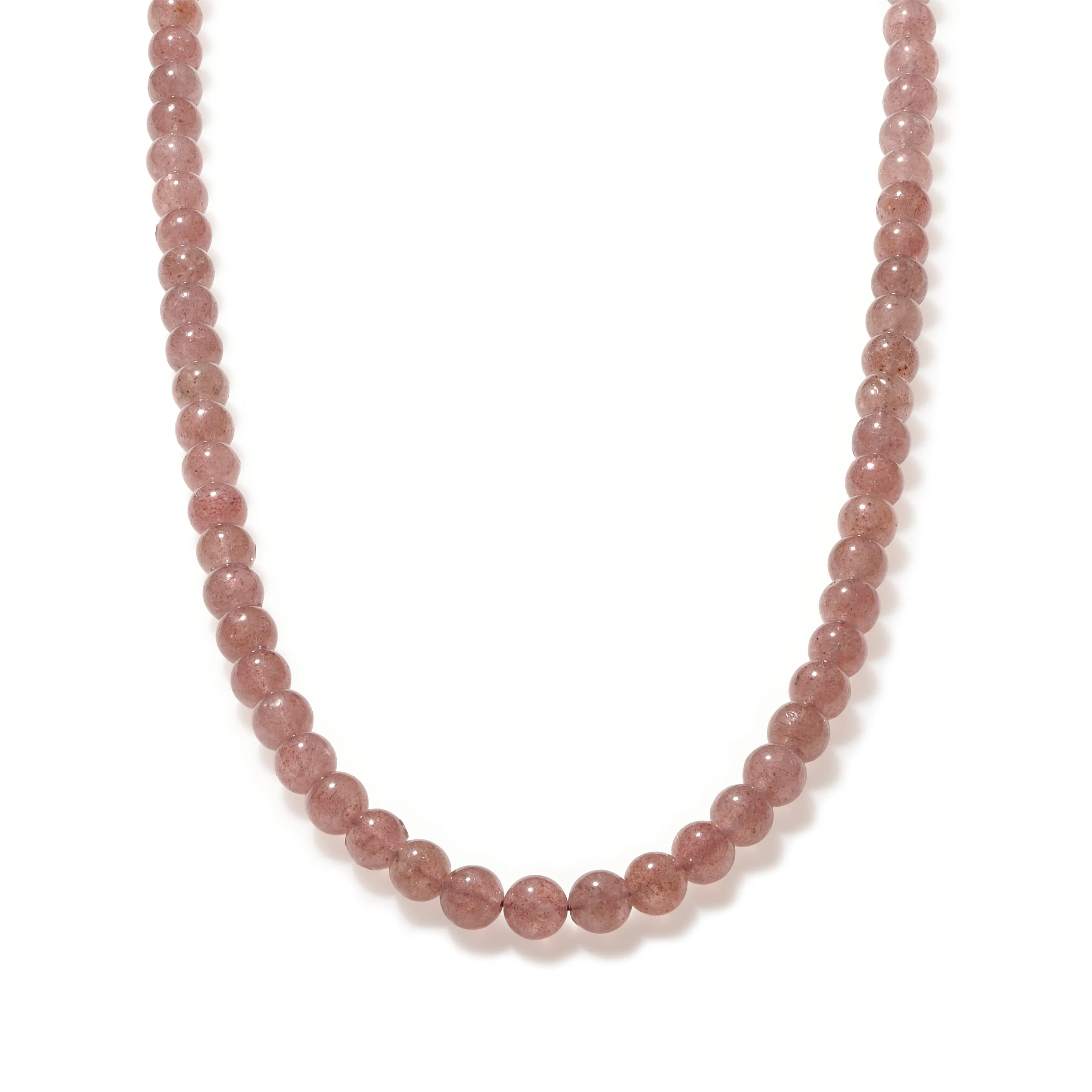 Strawberry Quartz Beaded Crystal Necklace for Adults, Boosts Creativity, Fosters Positive Mindset, Enhances Compassion, Beaded Necklace