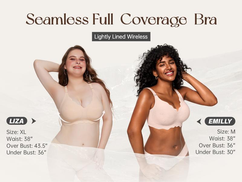 OEAK Women Jelly Bras No Underwire Scalloped Flowers V Neck Push Up Bra Buttery Soft Tshirt Bra Seamless Full Coverage Convertible Everyday Bra OEAK Women Jelly Bras No Underwire Scalloped Flowers V Neck Push Up Bra Buttery Soft Tshirt Bra Seamless Full Coverage Convertible Everyday Bra