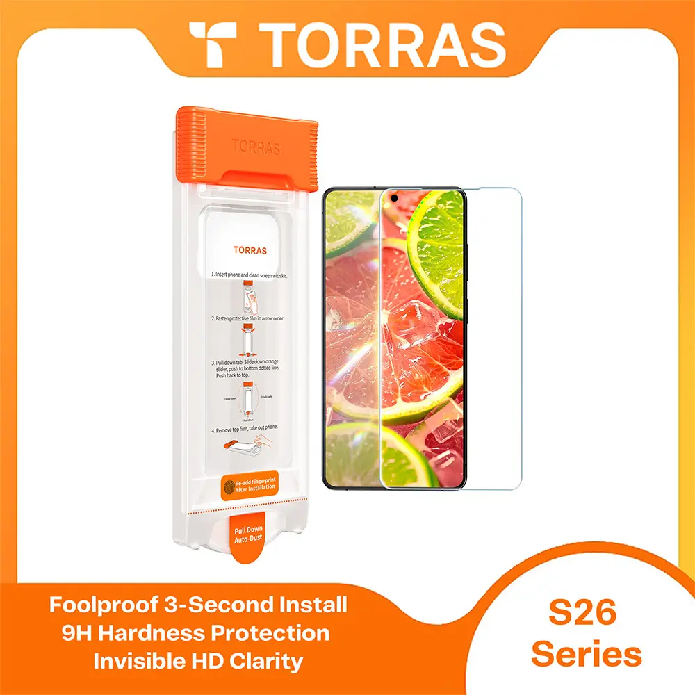 SummerVibes TORRAS OrigArmor for Samsung Galaxy S26 Ultra Screen Protector [100% Anti Reflection] [Full Coverage Fit] Military-Grade Shatterproof 9H+ Tempered Glass Anti-Scratch Screen Protector S26 Ultra 1-Pack