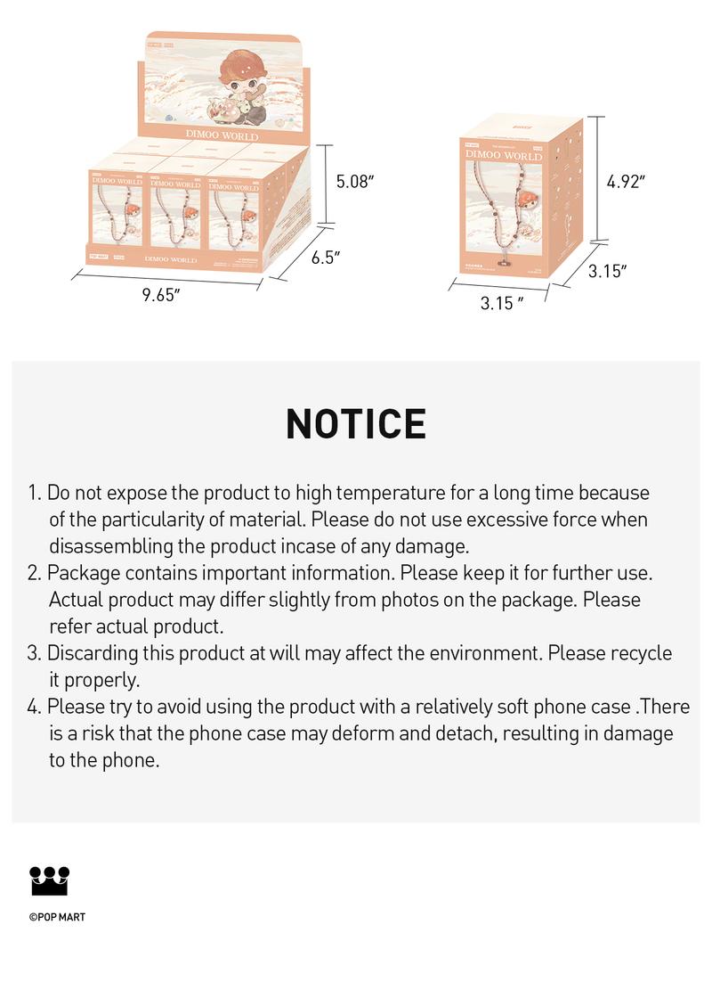 POP MART DIMOO The Missing Day Series Figures-Phone Charm Blind Box