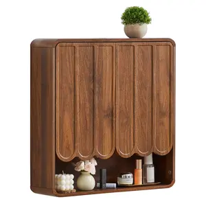 Giratree Bathroom Wall Mounted Storage Cabinet, Scalloped Door Medicine Cabinet with Adjustable Shelf, Space-Saving Over Toilet Wall Cabinet for Bathroom, Laundry Room, Kitchen, Living Room