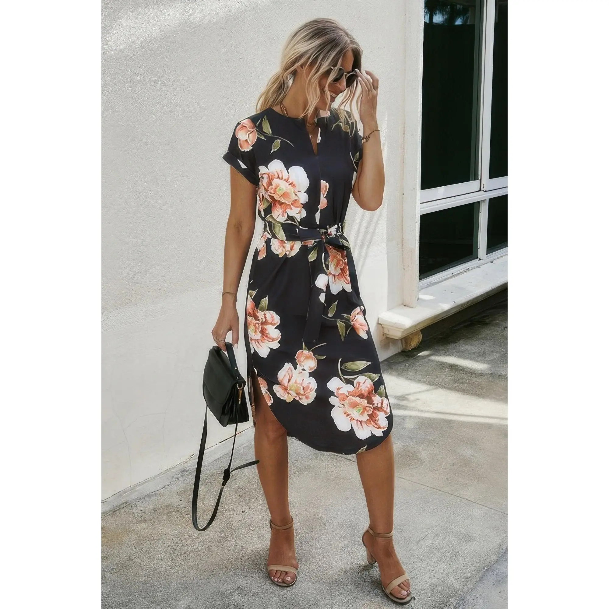 green emerald velvet dress Just Right Moments Beige Sleeveless Belted Maxi Shirt Dress