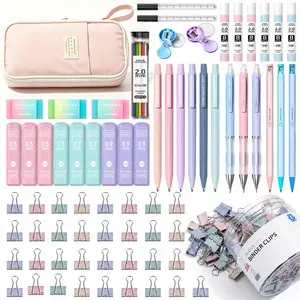 FourCandies 76PCS Aesthetic School Supplies, Mechanical Pencils 0.5mm, 0.7mm, 0.9mm & 2.0mm with 624PCS Lead Refills, Cute Mechanical Pencils for Exam Writing&Drawing,girly office supplies,Student Exam Essentials,fun desk supplies,Back to School Must Have