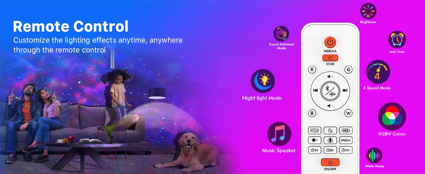 Rossetta Star Projector,Galaxy Projector for Bedroom,Remote Control & White Noise Bluetooth Speaker,LED Night Lights for Kids Room,Christmas decor