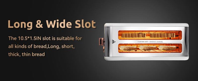 Pukomc 4-Slice Toaster – Wide Slots for Bagels/Waffles, 6 Browning Levels, Removable Crumb Tray | Stainless Steel Toastie Maker Appliances (1500W) Pukomc 4-Slice Toaster – Wide Slots for Bagels/Waffles, 6 Browning Levels, Removable Crumb Tray | Stainless Steel Toastie Maker Appliances (1500W)