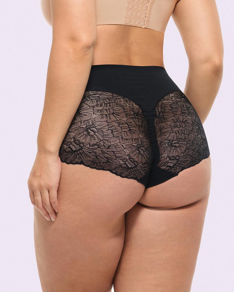 Shapellx Bare Essentials MeshSmooth Mid-Waist Lace Brief