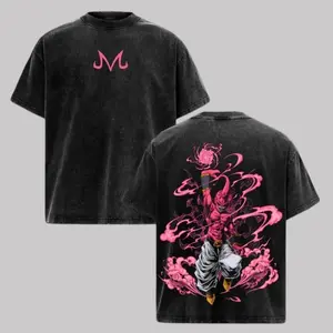 Vintage DBZ "Evil Buu" Vintage Unisex Oversized Anime Manga Acid Washed Cotton T-shirt, graphic tee,anime merch fan, outfits men Anime lovers
