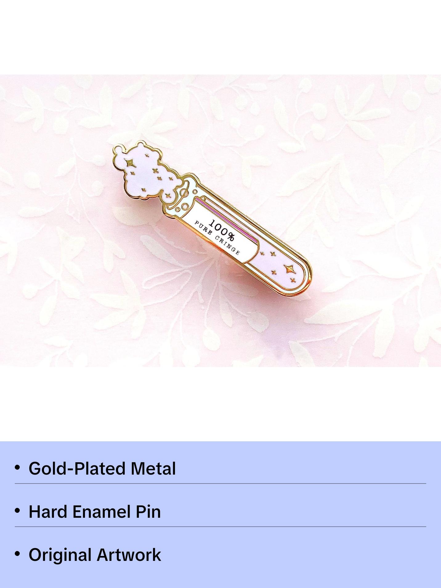 100% Pure Cringe Test Tube Enamel Pin