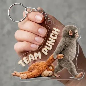 Team Punch Keychain, Punch The Abandoned Baby Monkey