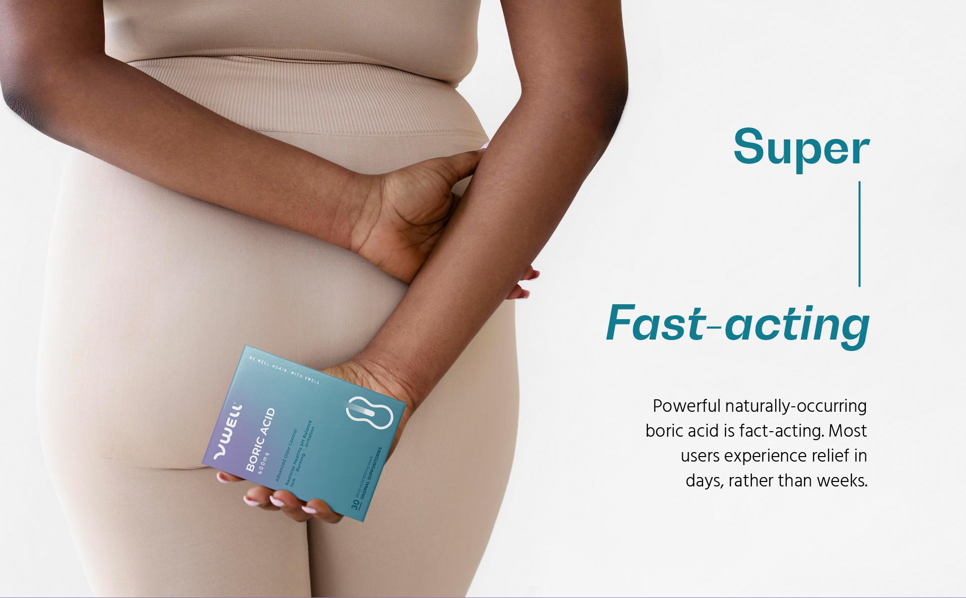 VWELL Boric Acid Vaginal Suppositories 30 Counts Blister Pack - Maintains and Balances Healthy Vaginal pH & Microbiome to Manage Odor Itch Burning Irritation Intimacy - Doctors Recommended for Women