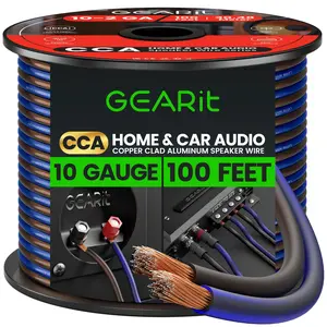 10 Gauge Speaker Wire CCA - Copper Clad Aluminum, Translucent 10 Gauge Speaker Wire CCA - Copper Clad Aluminum, Translucent