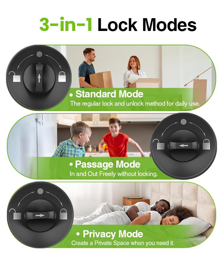 GHome Smart 4-in-1 Fingerprint Door Knob with Keypad, Biometric Smart Knob and App Control, Keyless Entry Door Lock with Password Function | TikTokShopBlackFriday