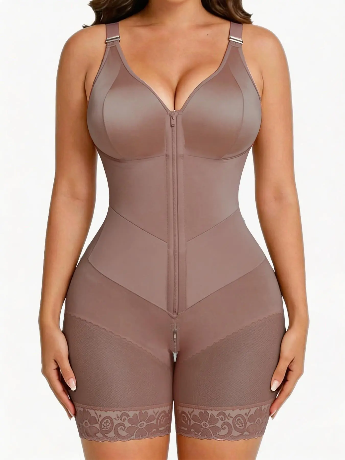 Women's Shapewear Bodysuit, Underwear, Built in Shaper, Faja Perfect Shaper, Faja Moldeadora, Waist Cinching, Butt Lifting and Fit Design, V-Neck Soft Skin-Friendly, Adjustable Straps, Daily Wear, Everyday, Elastic Shapewear Bodysuit, Fajas Shapewear