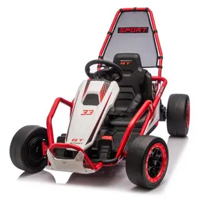 24V400W Kids Ride On Crazy Kart,Electric Drift Kart w/Suspension System,Suitable Wheel Material,Iron Frame&Racing Car-style Design,Multimedia Function,Speed Up to 8.5MPH,Go Kart For Kids Aged 6-12.