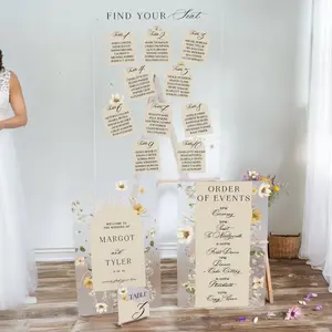 Wildflowers Wedding Bundle Set, Floral Wedding Welcome Sign Bundle, Seating Chart, Order Of Events and Table Signs