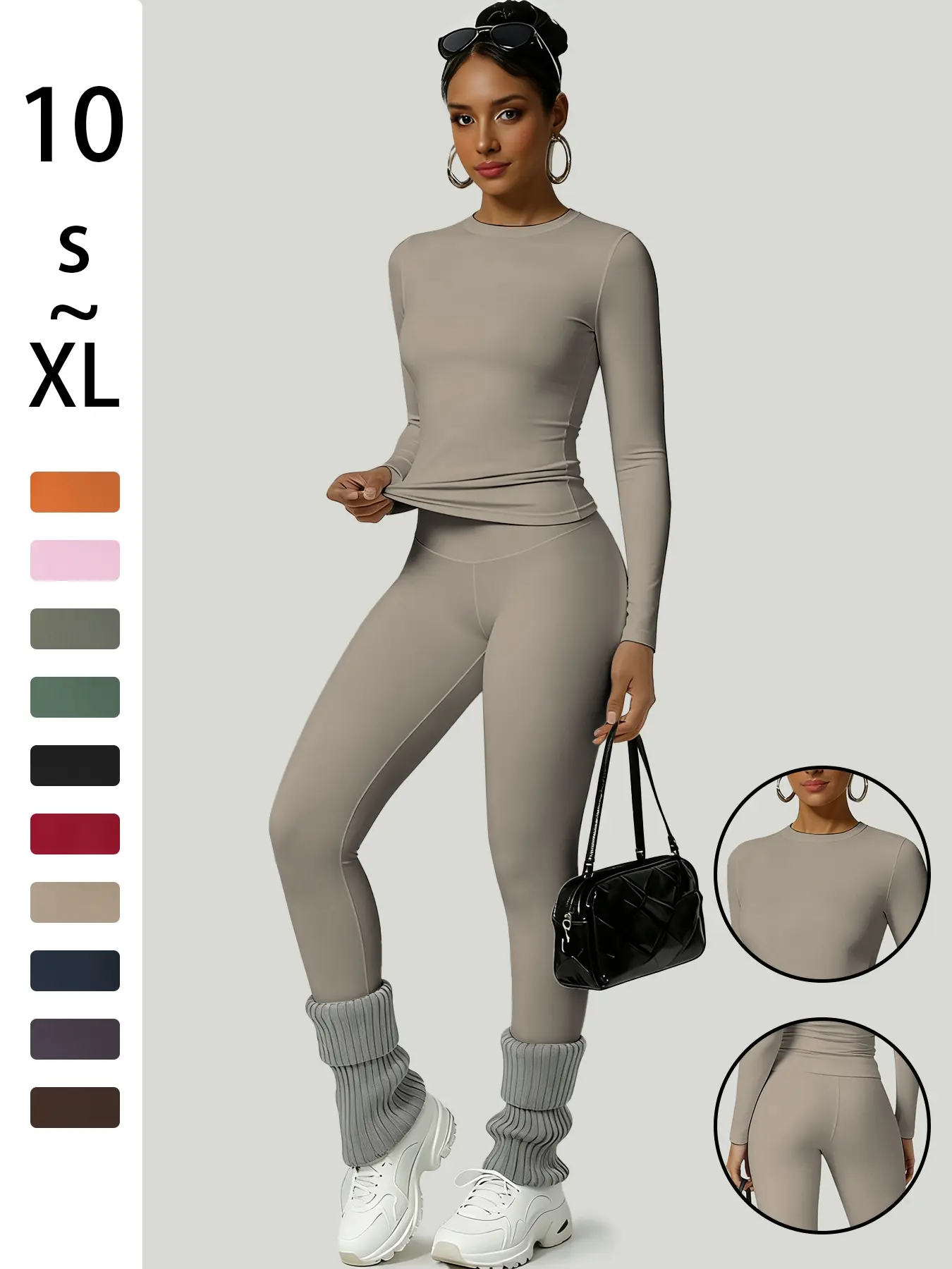 Women's Simple Solid Color Sportswear Set, Comfortable T-Shirt & Slimming High-Waisted Pants, Ideal for Yoga & Daily Wear