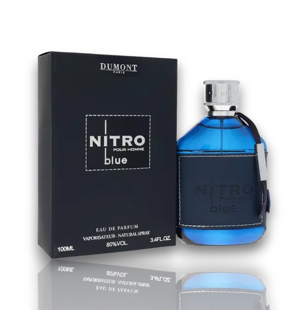 Dumont Paris | Nitro | Blue | Unisex Fragrance | 100 ML (3.4OZ) | Eau De Parfum | Orange Blossom - Cinnamon & Sage