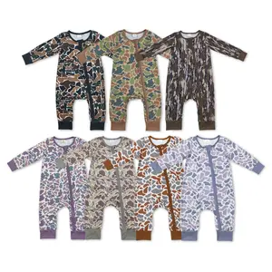 Baby Clothes  Camo Zip-up Long-sleeved Romper Toddler Clothing Sleeper