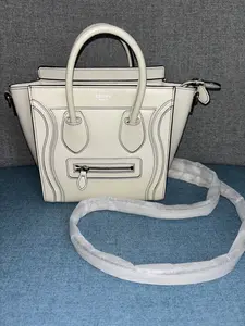 Pre-owned Celine Leather Tote Bags Luggage Nano White 27801456