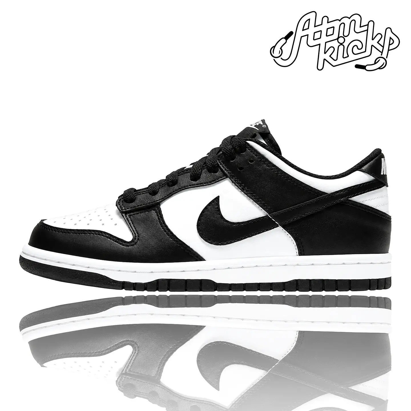 Nike Dunk Low Retro White Black Panda (GS) CW1590-100 Authentic Shoes Footwear Sneaker Trainer Comfortable Walking Fashion Trending Gift
