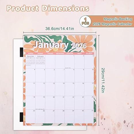 Upgrade Your Fridge Decor 2026 Magnetic Calendar - 12 Theme Pack, Large 14.5x11.5 Inch, Premium Matte Art Paper, Easy-Swap Monthly Art for a Clutter-Free Kitchen