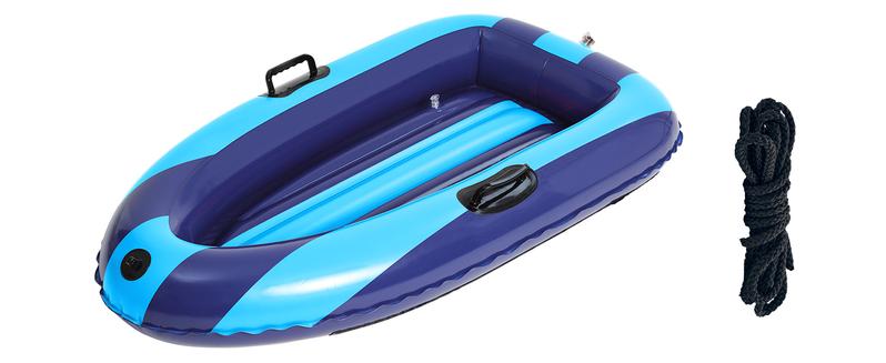 QPAU Inflatable Snow Sled Heavy Duty Snow Tube with Reinforced Handles for Kids and Adults 48.5 Inch Winter Toys Gifts Toboggan for Family Outdoor Sledding