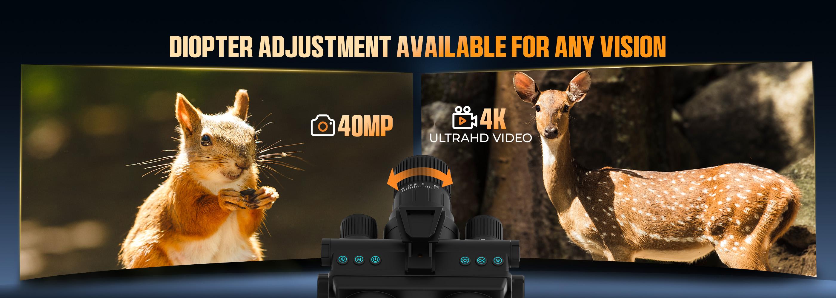 CIGMAN 4K Head-mounted Night Vision Goggles & Binoculars, Infrared NVG with Manual Focus, 8x Zoom Includes, 64GB Memory Card, f/1.0 Aperture Flashlight, Ideal for Hunting,Camping,Telescope Hiking Essentials, Best Gift For Men SpringStateme