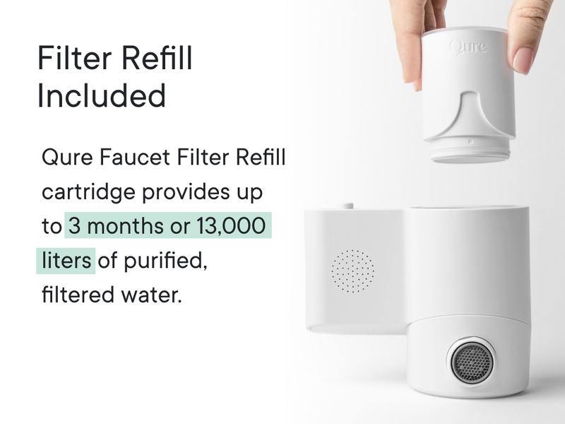 Qure Faucet Filter for Bathroom Sink Clearer Hydrated Skin Reduces Irritants Boosts Hydration Minimizes Breakouts & Irritation