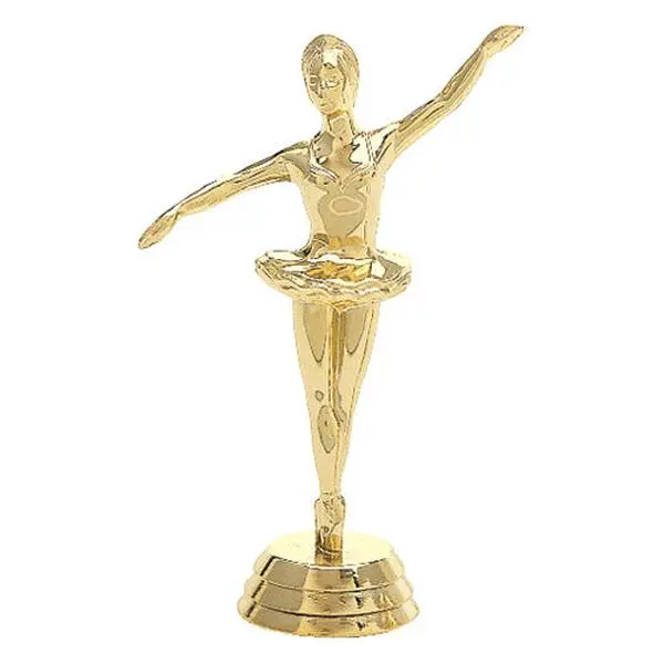 Classic Gold Ballerina Figurine - 5 in Dance Pose Decorative Statue, Ballerina Figure for Indoor Home Room Decor Display