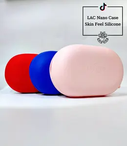 [LACHATRE Official Shop]LAC Nano Case, an environmentally friendly waterproof silicone travel cosmetic bag, convenient and stylish, portable cosmetic storage bag for men and women, durable travel essentials (optional colors: Wave Blue/Flame Red)