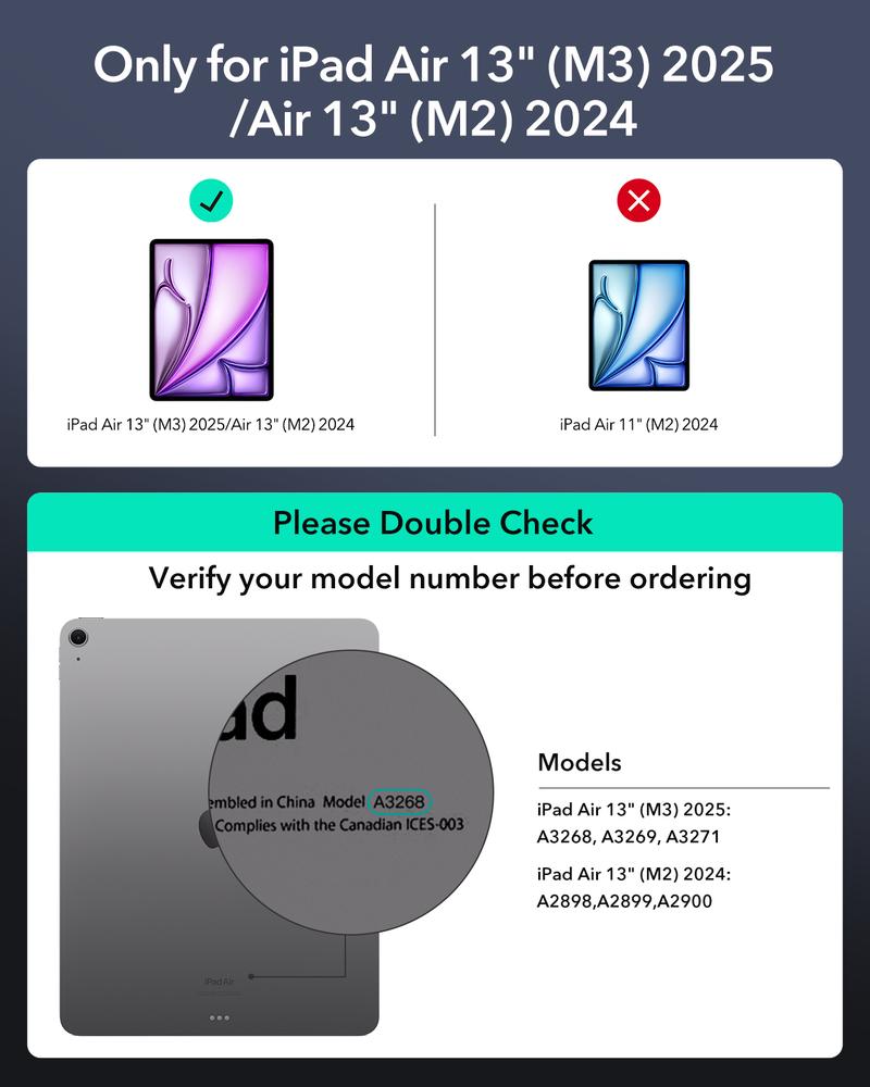 ESR iPad Air 11/13 inch 2025/2024 Case with Keyboard, iPad Pro 11/13 inch 2025/2024 Keyboard Case with Easy-Set Magnetic Stand, Portrait/Raised Modes for iPad Pro 11/12.9/Air 5th/4th Generation Keyboard, with Removable Protective Case ESR iPad Air 11/13 inch 2025/2024 Case with Keyboard, iPad Pro 11/13 inch 2025/2024 Keyboard Case with Easy-Set Magnetic Stand, Portrait/Raised Modes for iPad Pro 11/12.9/Air 5th/4th Generation Keyboard, with Removable Protective Case