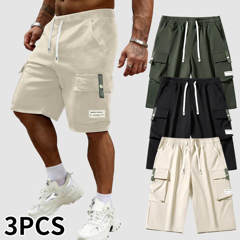 3PCS Men's Classic Cargo Shorts – Rugged Multi-Pocket Work Shorts – Durable Cotton Twill Shorts for Hiking, Fishing, and Everyday Casual Wear