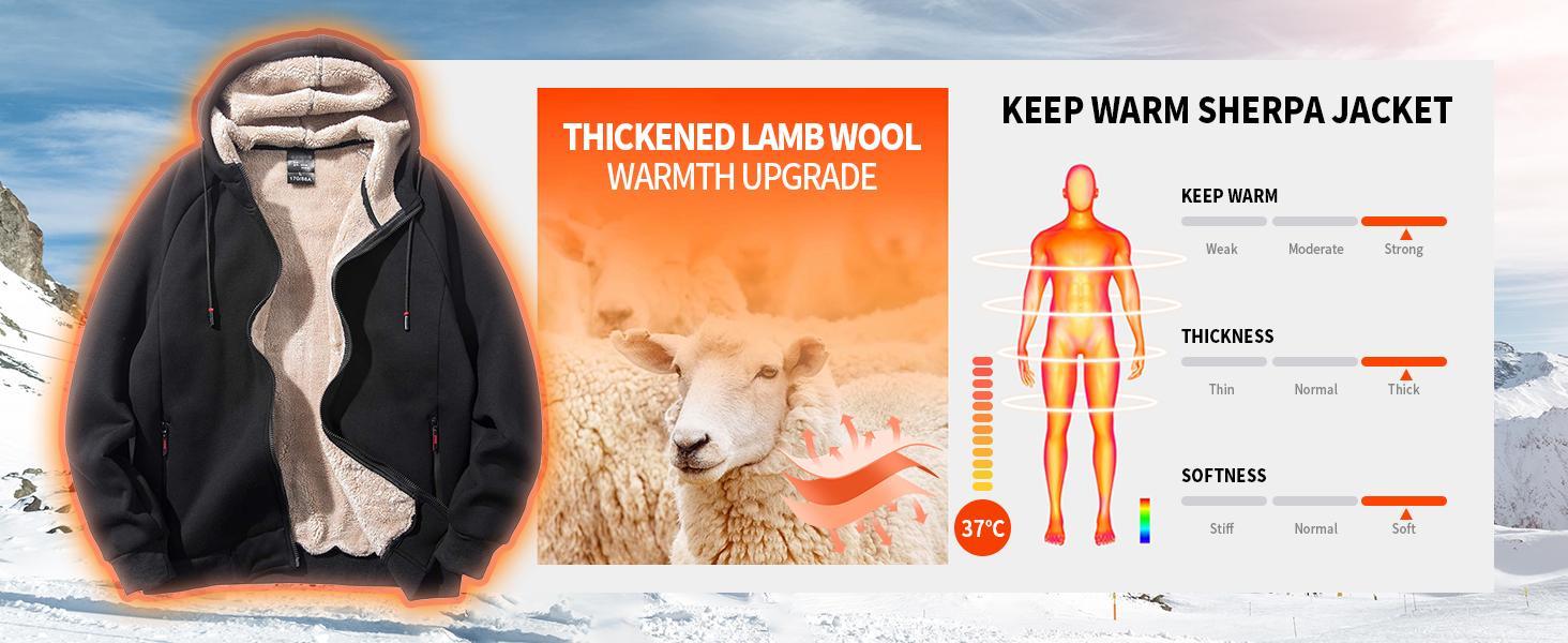 Gihuo Men's Winter Sherpa Lined Hoodie Zip Up Sweatshirt Heavyweight Warm Fleece Jacket with Pockets Beige Navy Cotton Streetwear Breathable Coats Shell Tops Vneck Long Sleeve Gihuo Men's Winter Sherpa Lined Hoodie Zip Up Sweatshirt Heavyweight Warm Fleece Jacket with Pockets Beige Navy Cotton Streetwear Breathable Coats Shell Tops Vneck Long Sleeve