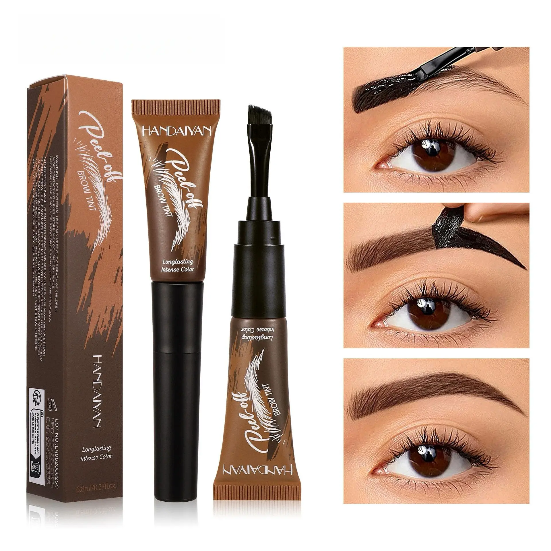 5-Color Tear-Off Brow Tint – Waterproof, Non-Fading, Long-Lasting Pigment for Precise Brow Definition & Effortless Wild Brow Looks - Easy-to-Use Makeup Tool for Women, Cosmetics, Eyebrow products,back to school