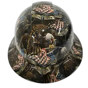 These Colors Don't Run Eagle - Custom Hydro Dipped Full Brim Hard Hat