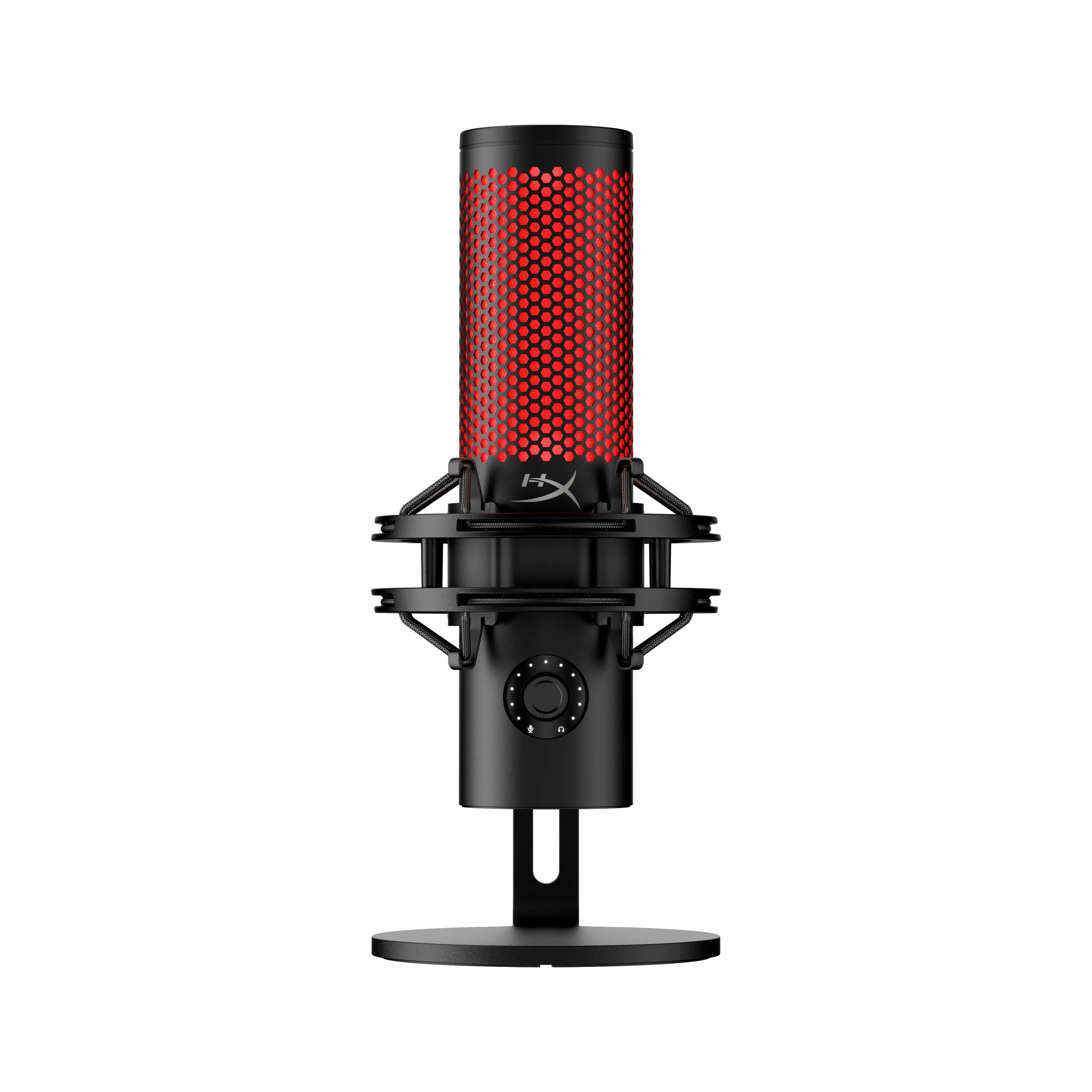 HyperX QuadCast 2 USB Microphone - Enhanced Audio Quality, Stereo Sound, Adapter-Included, Aluminium Build, Multifunction Design, Detachable Cable-Connected, USB Type-C Support, Mount-Compatible for Recording
