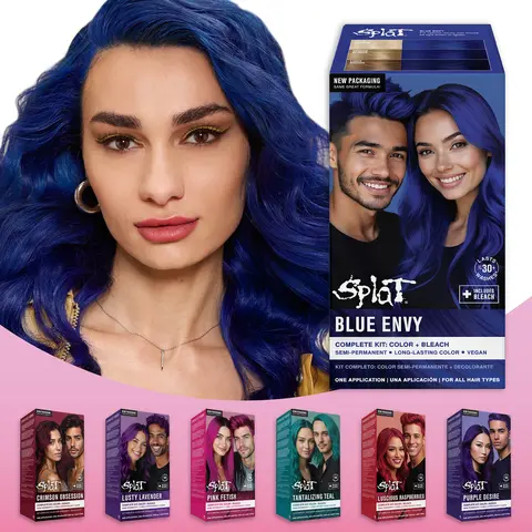 Splat Semi-Permanent Hair Dye & Bleach Kit – Ultra-Vivid Color with Lightening Bleach Includes Hair Dye, Oxide & Bleach Powder, Vegan & Cruelty Free Hair Color