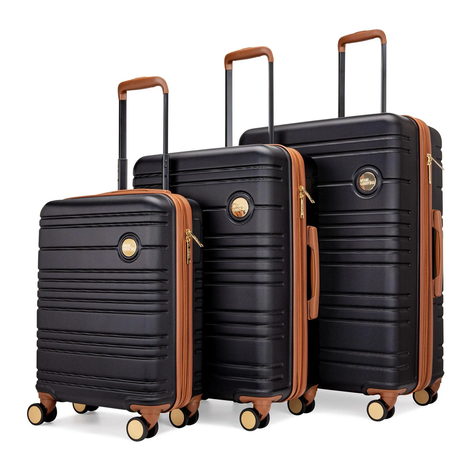Miami CarryOn Brickell 3 pc Expandable Retro Spinner Luggage Miami CarryOn Brickell 3 pc Expandable Retro Spinner Luggage