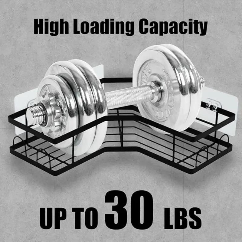 5-Pack Corner Triangular Shower Caddy No Drill, Food-Grade Stainless Steel 40LBS Heavy Duty, Strong Adhesion Waterproof Rustproof, Hooks Soap Toothpaste Holder, Space-Saving Wall Mount for Bathroom Dorm Kitchen, 2026 Hot Gift