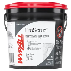 WypAll – ProScrub Heavy Duty Wet Towels | Bucket | Citrus | 75 Count